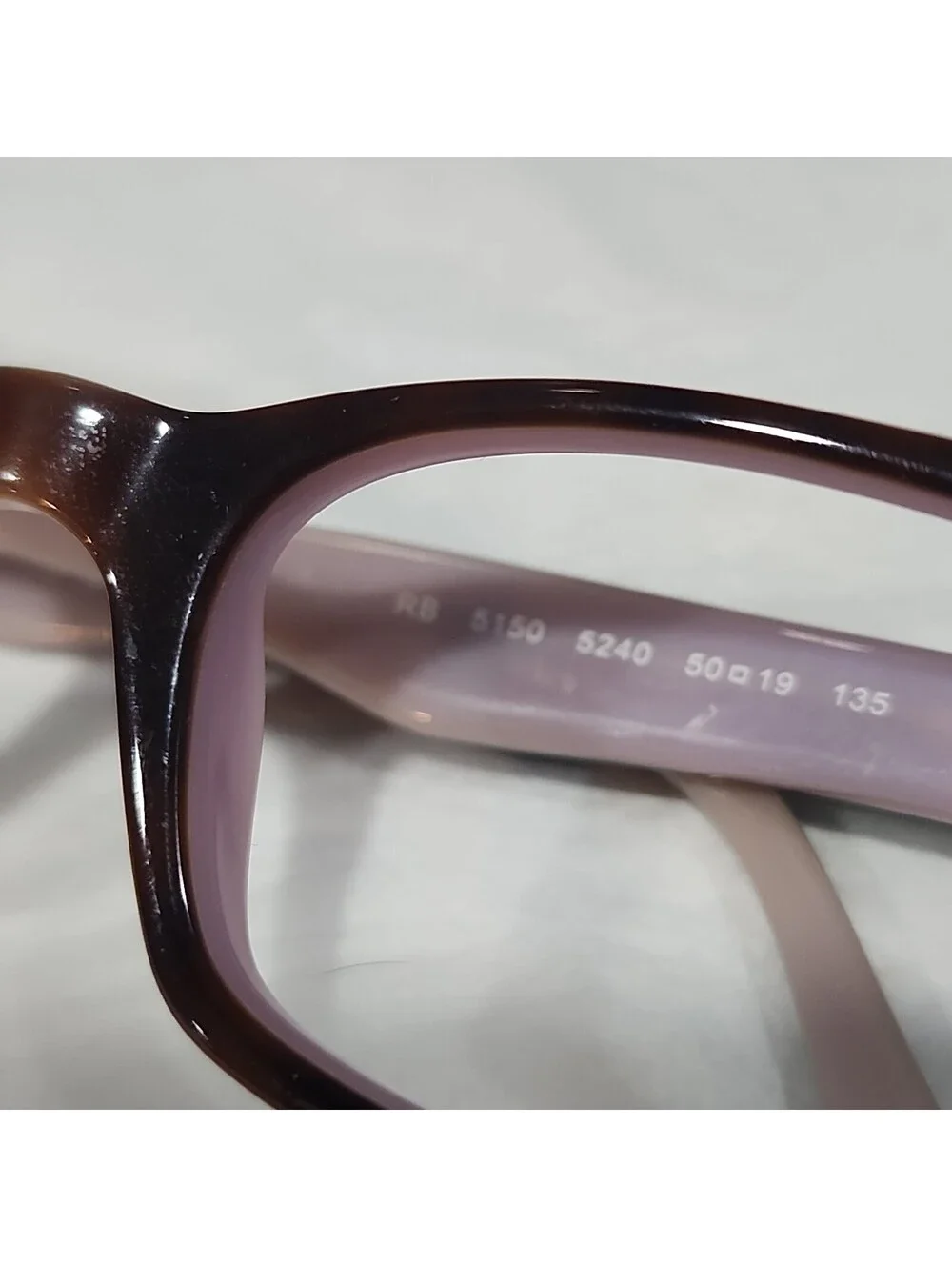 Ray Ban RB5150 5240 Tortoise Purple Eyeglasses 50-19 135 VG